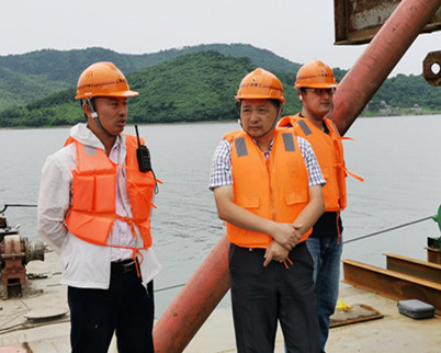 董事长亲临大溪水库沉管现场视察—取水管道沉放重要节点圆满完成